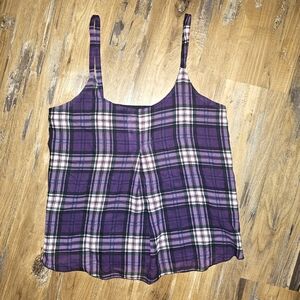 Plaid Sleeveless Blouse Size Small